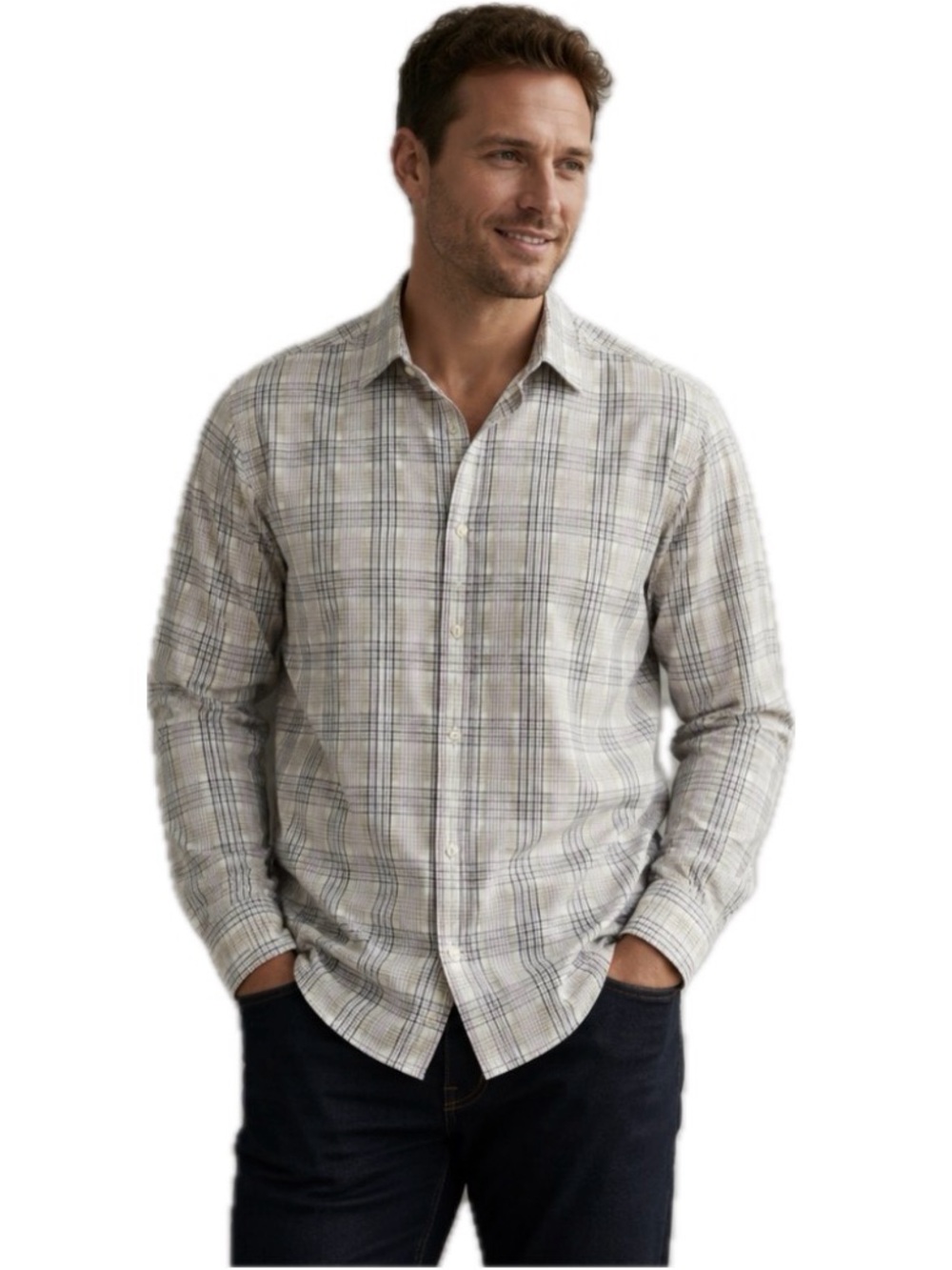 MICHAEL Michael Kors Unisex plaid button down sz M